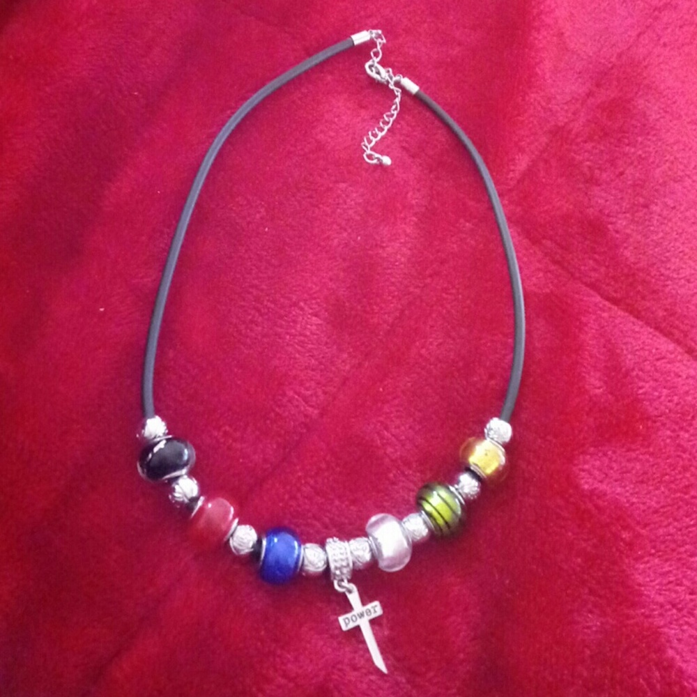 Power Silver Cross Necklace Pretty☺🌹